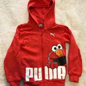 Sesame Street Elmo Puma Orange Hoodie Sweatshirt, Size 4T